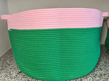 Load image into Gallery viewer, Pink &amp; Green Rope Basket