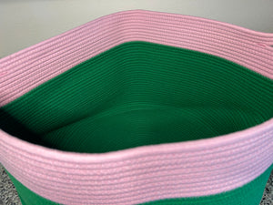 Pink & Green Rope Basket