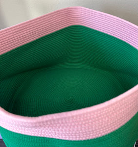 Pink & Green Rope Basket