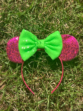 Load image into Gallery viewer, Magenta and Neon Green Mouse Ears