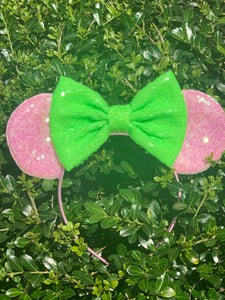 Pink and Neon Green Mouse Ears