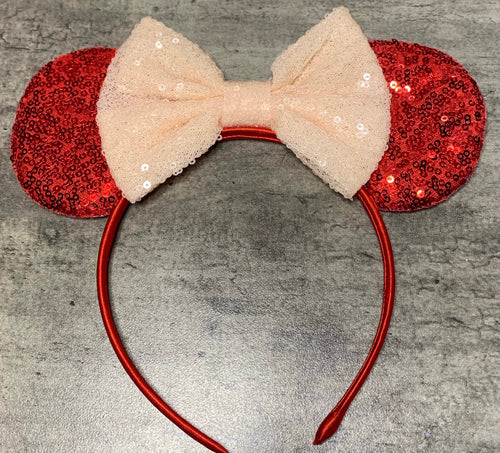 Crimson and Cream Mouse Ears