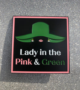 Lady in Pink & Green Pin