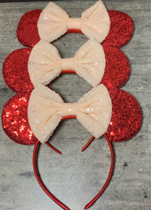 Crimson and Cream Mouse Ears